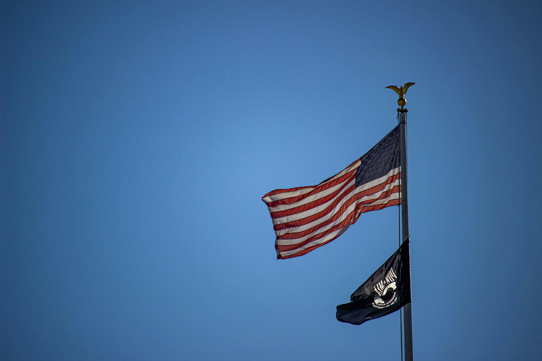 American flag at veterans memorial